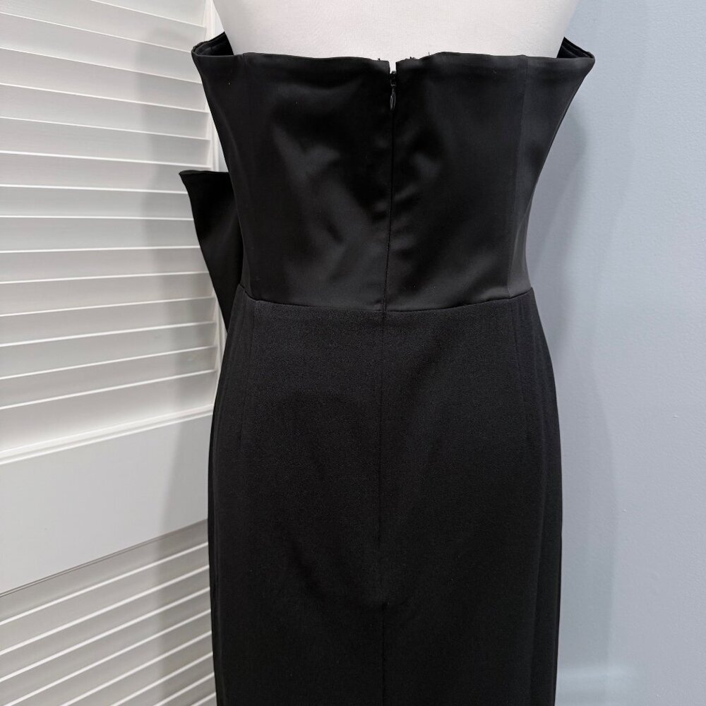 WHBM Black Satin Strapless Bow Dress Size 14 Cocktail Event Party Holiday NEW - Picture 4 of 12